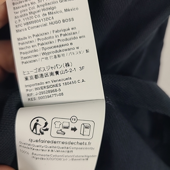 Boss Men's Paddy Dark Blue Contrast Collar Regular Fit Polo Shirt Sz M - Picture 4 of 5